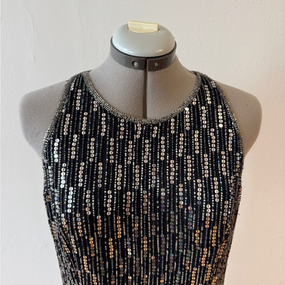 Laurence Kazar Black and Silver Sequin Dress - Picture 2 of 9